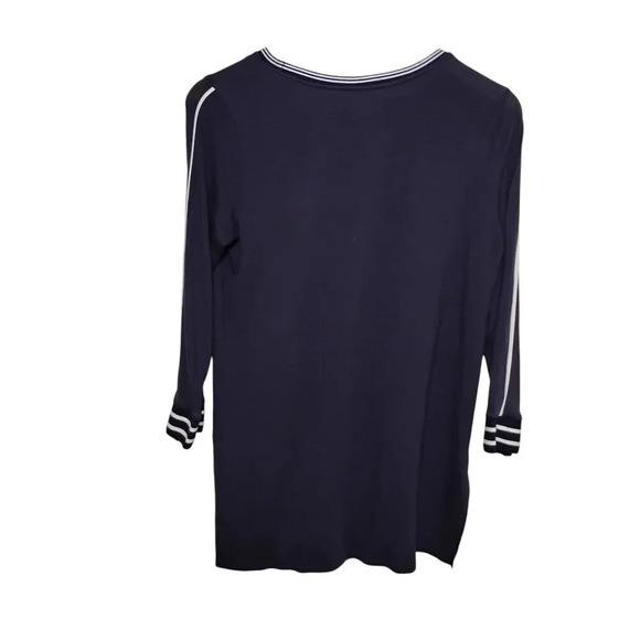 Donna Karan Sleepwear Navy Blue Sleep Top, Small - Picture 2 of 5